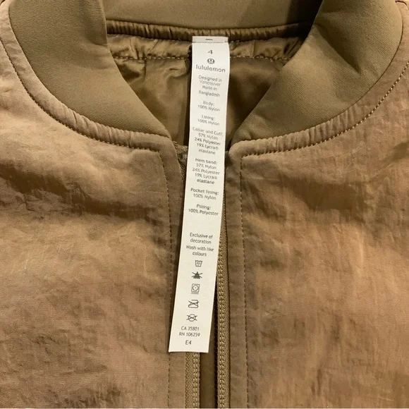 Lululemon Non Stop Bomber Jacket SZ 4 Reversible Water Repellent Base Warmth NWT - Picture 5 of 10